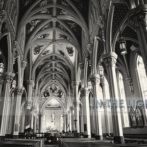 Interior of Notre Dame Sacred Heart Basilica 2 - Fine Art Photography - Black & White or Color