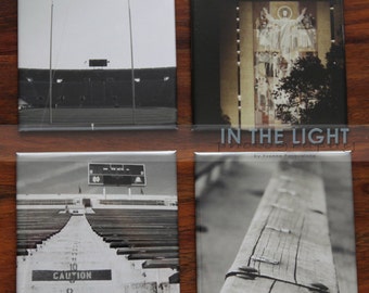 Photo Magnets - Notre Dame Photography - Set of 4 - Stadium, Football