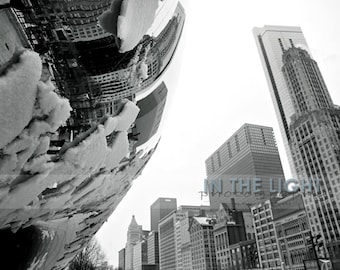 Millenium Park, Chicago, The Bean 4 - Fine Art Photograpy - Black & White - 8x10, 11x14, other sizes available