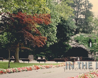 The Grotto in the Summer - University of Notre Dame - Fine Art Photograpy - 12x6 panoramic, other sizes available - fPOE