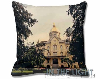 Golden Dome at University of Notre Dame - Fine Art Photography Pillow for home decor