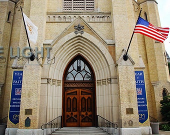 Notre Dame Sacred Heart Basilica and Golden Dome - Fine Art Photograpy - 12x6 panoramic, other sizes available - fPOE