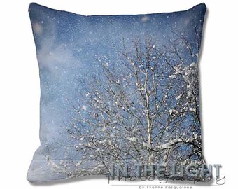 Snow Falling - Fine Art Photography Pillow for home decor