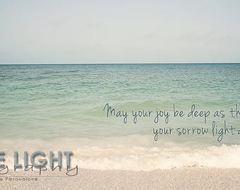 Seascape with Quote - Treasure Island FL - Fine Art Photography - 12x6 panoramic, other sizes available