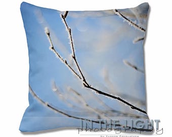 Frozen Fog 3 - Fine Art Photography Pillow for home decor