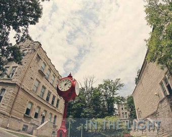 Indiana University Red Clock - Fine Art Photography - 8x10, 11x14, other sizes available