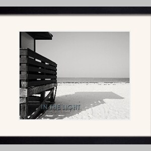 Lido Beach Lifeguard House 2 Sarasota, FL Fine Art Photograpy Black & White 8x10, 11x14, other sizes available image 2