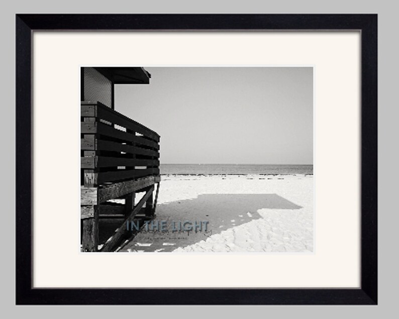 Lido Beach Lifeguard House 2 Sarasota, FL Fine Art Photograpy Black & White 8x10, 11x14, other sizes available image 2