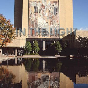 Notre Dame&#39;s Hesburgh Library and Reflection Pond - Fine Art Photography - 6x12 panoramic, other sizes available