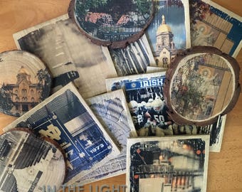 Notre Dame Wood Photo Coasters - Customize, Home Decor, Fine Art Photography, Man Cave, Vintage, Distressed