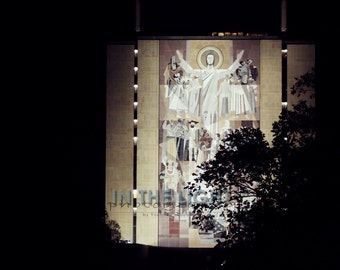 Notre Dame Hesburgh Library at night - Fine Art Photography