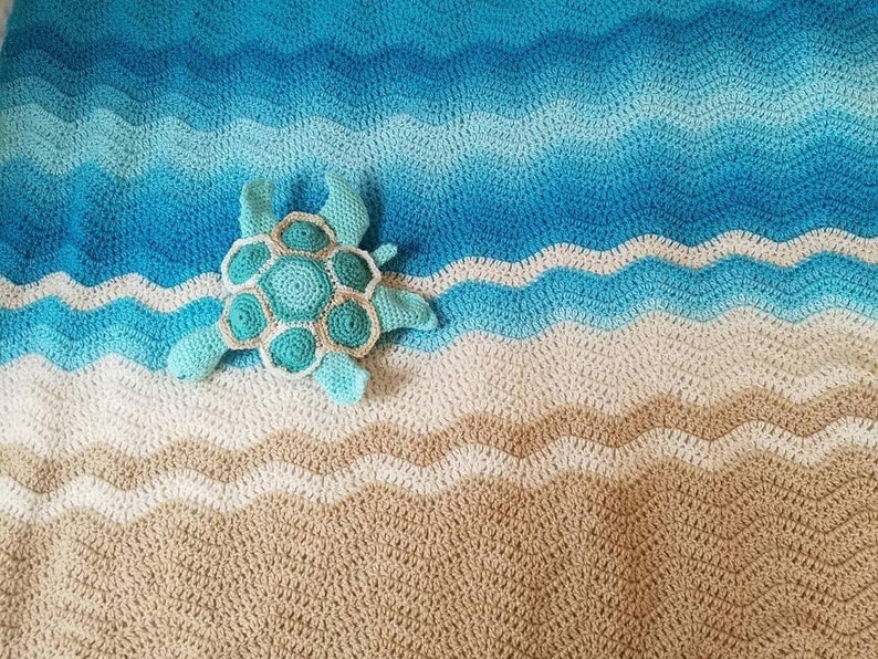 Beachy Blanket with Plushy Turtle or Starfish toy 60 x 80 inches