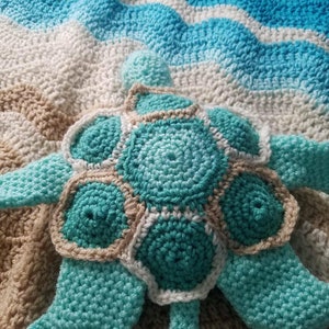 Beachy Blanket with Plushy Turtle or Starfish toy image 2