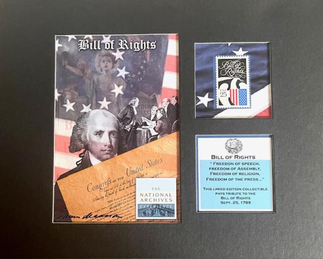 Vintage Bill of Rights Post Card and Matted Stamp Collectible - Etsy