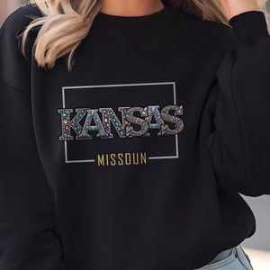 Rhinestone Kansas City Football Sweatshirt, Trendy Kansas City Fan T-shirt, Football Crewneck, Kansas City Hoodie, Sparkle Game Day Sweater