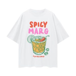 Spicy Marg Shirt, Margarita Top, Margarita Social Club, Old Money Aesthetic Margs Tee, Preppy Summer T-shirt, Oversized Tee, Beach Vibes Tee