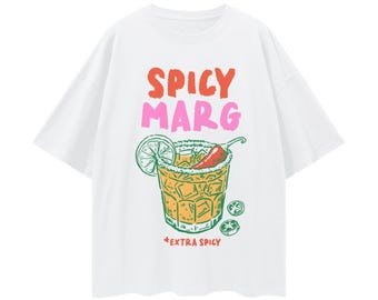 Spicy Marg Shirt, Margarita Top, Margarita Social Club, Old Money Aesthetic Margs Tee, Preppy Summer T-shirt, Oversized Tee, Beach Vibes Te