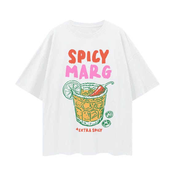 Spicy Marg Shirt, Margarita Top, Margarita Social Club, Old Money Aesthetic Margs Tee, Preppy Summer T-shirt, Oversized Tee, Beach Vibes Te