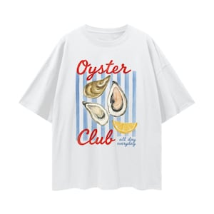 Oyster Club T-Shirt, Coastal Aesthetic Seashell Shirt, Fisherman Aesthetic Coastal Graphic Tee, Nautical Shirt, Coast Girl Beach T-Shirt