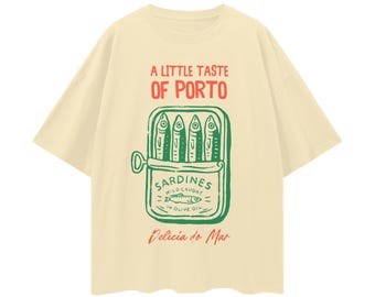 Camiseta extragrande con estampado de sardinas, camiseta retro con gráfico de pescado enlatado, camiseta playera de pescador costero.