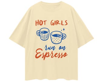 Oversized Espresso T-Shirt, Funny Coffee Lover Graphic Tee, Retro Vintage Coffee Shirt
