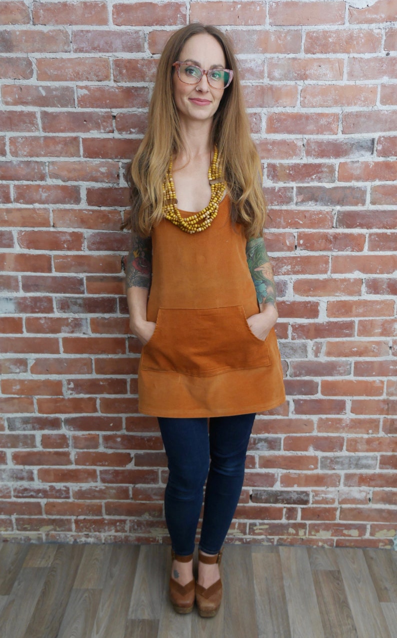 Custom Corduroy Apron Smock Dress with Pocket All Sizes Etsy