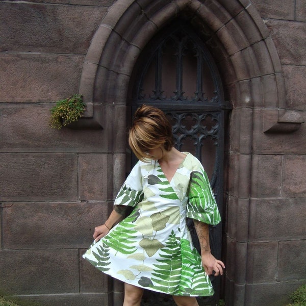 Custom Fern Dress Made with Repurposed, Vintage Materials