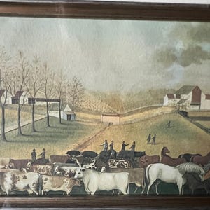 Edward Hick &quot;The Cornell Farm&quot; Professionally Framed Art Giclee circa 1848