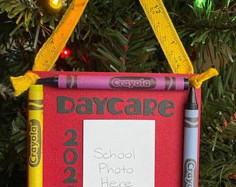 2024 Daycare Crayola Crayon Keepsake School Photo Ornament