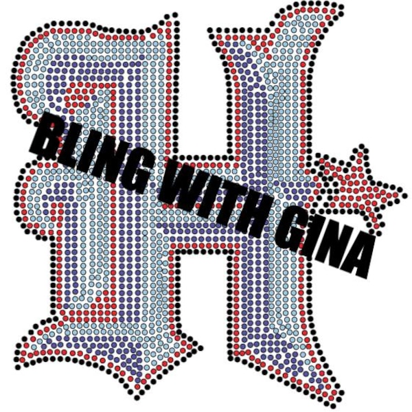 Houston Texans Big H, szablon z kryształkami SS10