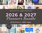 2026-2027 Planner Bundle, 42 Canva Templates, PLR MRR (Digital Download)