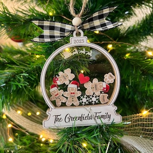 Personalized Gingerbread Family Christmas Ornament: Custom Cousin Crew Gift