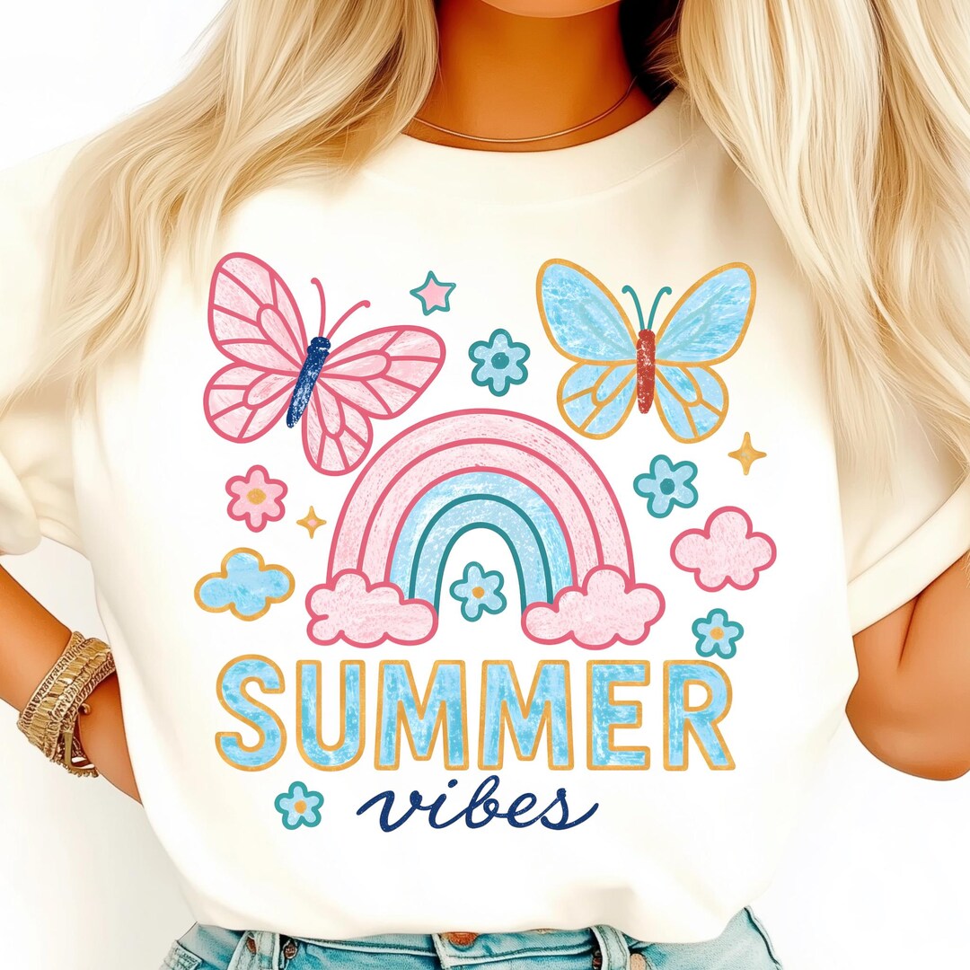 Retro Summer Vibes PNG, Pastel Summer Art, Rainbow PNG Design ...