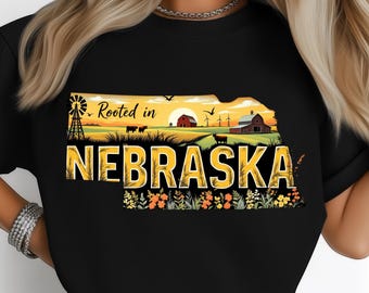 Nebraska Rooted Farmland Heritage  State PNG: Sublimation Design Dtf Tshirt Png Digital Download