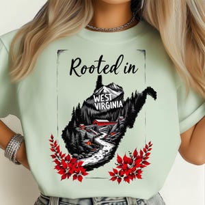 Virginia Occidental, estado de afecto montañoso con textura de raíces profundas PNG: Diseño de sublimación DTF Camiseta PNG Descarga digital