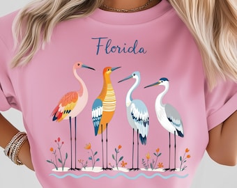Florida Flamingo State PNG: Diseño de sublimación DTF Camiseta PNG Descarga digital, Diseño de camiseta con gráficos tropicales