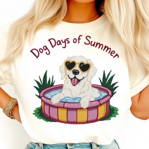 Summer Dog Png, Cute Puppy Png, Pool Pup Png, Dog Days Png, Sunglasses Dog Png, Chill Dog Png, Summer Pet Png, Golden Retriever Png