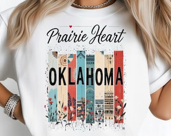 Oklahoma State png: sublimatieontwerp dtf-t-shirt png digitale download, Country Prairie Wildflower png,