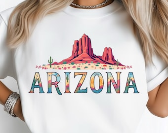Arizona Desert Sunset State PNG: Sublimation Design Dtf Tshirt Png Digital Download, Rustic Mountain Landscape