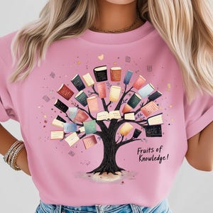 Tree Of Knowledge PNG, Fruits Learning Printable Art, Book Lover Reading Clipart, Educational Wall Design, Digital Download File