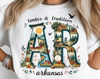 Arkansas River Canoe Scene State PNG: Sublimation Design Dtf Tshirt Png Digital Download, Rustic Deer Wildlife Png
