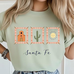Santa Fe Western PNG, New Mexico Desert Art, Cactus and Sun Design, Santa Fe Shirt, Travel Poster, Digital Download
