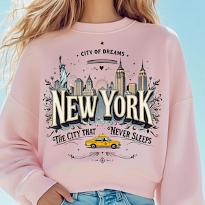 New York Skyline Png, NYC Taxi Art Png, Liberty Statue Png, City That Sleeps Png, Empire City Png, Urban Street Png, Yellow Cab Shirt Png