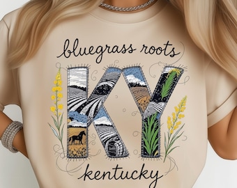 Kentucky Bluegrass Roots Reflect Nature Fields Horse Culture State PNG: Sublimation Design Dtf Tshirt Png Digital Download
