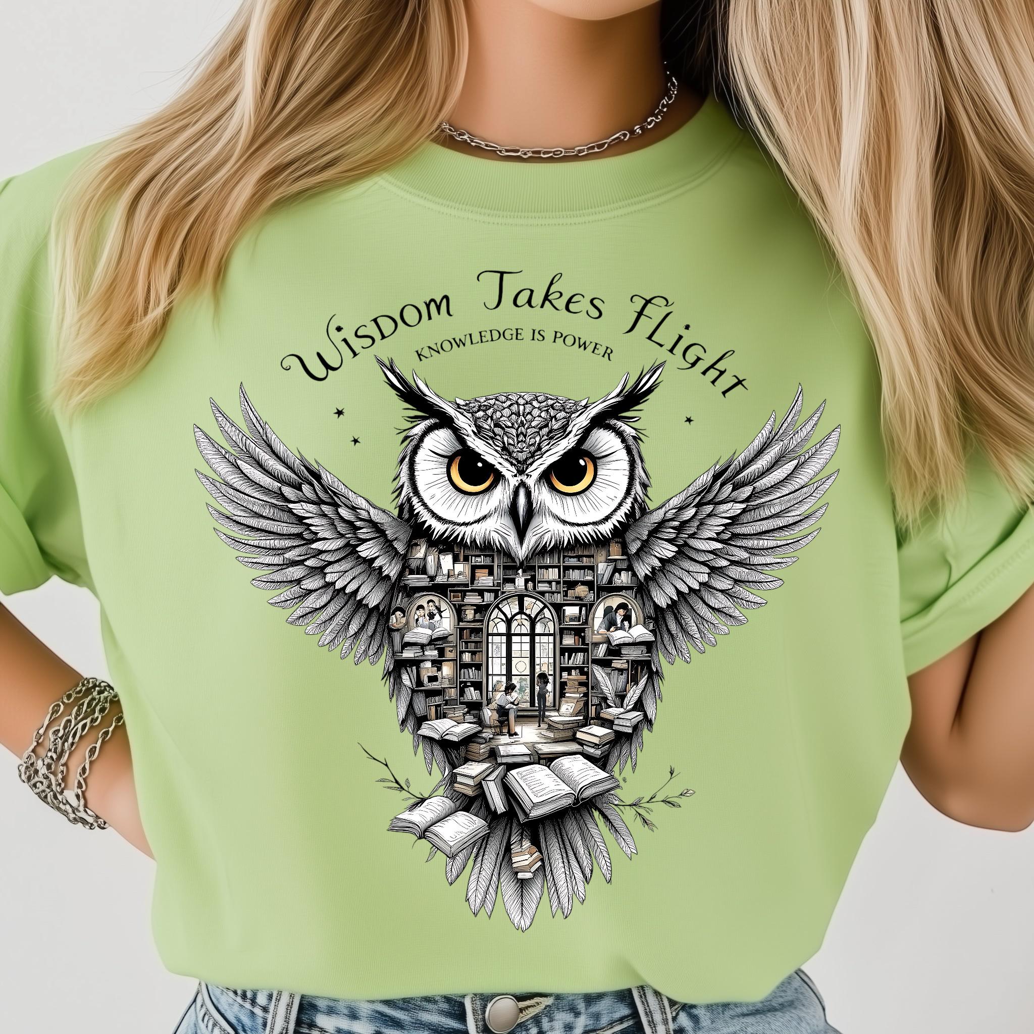 Owl Wisdom PNG: Magical Library Png for Book Lovers, Sublimation Designs