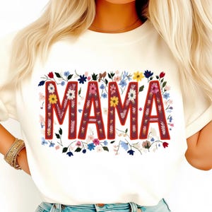 Mamá Png, Mamá Floral Png, Mamá Bordada Png, Día de la Madre Png, Mamá Linda Png, Letra de Flor Png, Mamá Boho Png, Mamá Vintage Png