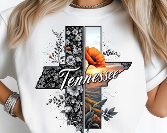 Tennessee Elegant Floral Lace Sunset  State PNG: Sublimation Design Dtf Tshirt Png Digital Download