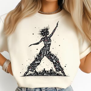 Freedom Dance Silhouette Music Icons Flow Design PNG: Sublimation Designs