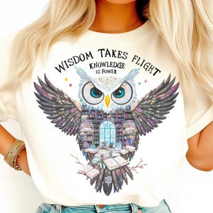 Owl Wisdom png, Knowledge Power png, Book Lover png, Library Art png, Educational Design png, Inspirational Owl png, Magical Learning png