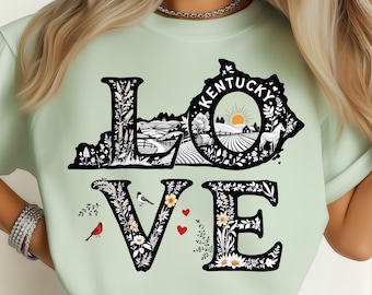 Kentucky Love Farm Sunrise Floral Country Charm  State PNG: Sublimation Design Dtf Tshirt Png Digital Download